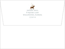 Load image into Gallery viewer, Polo Player Stationery | Personalized Equestrian Note Cards | Preppy Gift

