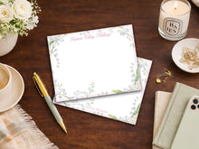 Load image into Gallery viewer, Pink Lily of the Valley Notecards | Personalized Floral Stationery Set
