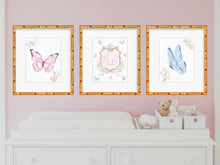 Load image into Gallery viewer, Butterfly Girl Wall Art Set of 3 | Southern Nursery Prints
