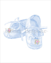 Load image into Gallery viewer, Blue Watercolor Baby Girl Nursery Art Prints | Set of 4
