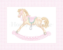 Load image into Gallery viewer, Watercolor Girl Nursery Wall Art | Pink Gingham | Monogram &amp; Dog Prints
