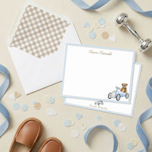 Load image into Gallery viewer, Teddy Bear Boys Stationery | Vintage Toy Car From The Nursery Of Thank You Cards
