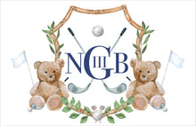 Load image into Gallery viewer, Watercolor Teddy Bear Golf Crest
