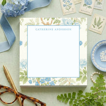 Load image into Gallery viewer, Personalized Notepad – Blue Floral Chinese Peony Pad | Luxury Writing Pad Gift
