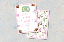 Load image into Gallery viewer, First Down Birthday Invitation | Pink Football Party
