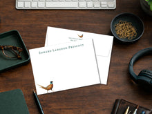 Load image into Gallery viewer, Personalized Pheasant Mens Stationery | Hunting Notecards | Gifts for Men
