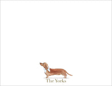 Load image into Gallery viewer, Personalized Dachshund Stationery | Wiener Dog Notecards | Custom Name
