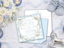 Load image into Gallery viewer, Baby Boy Lily of the Valley Invitation | Shower &amp; Baptism Invite
