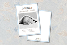 Load image into Gallery viewer, Watercolor Train Birth Announcement | Baby Boy Photo Card | Printable
