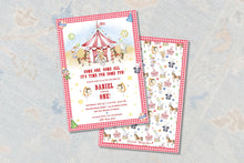 Load image into Gallery viewer, Circus Birthday Invitation | Under the Big Top Party Invite
