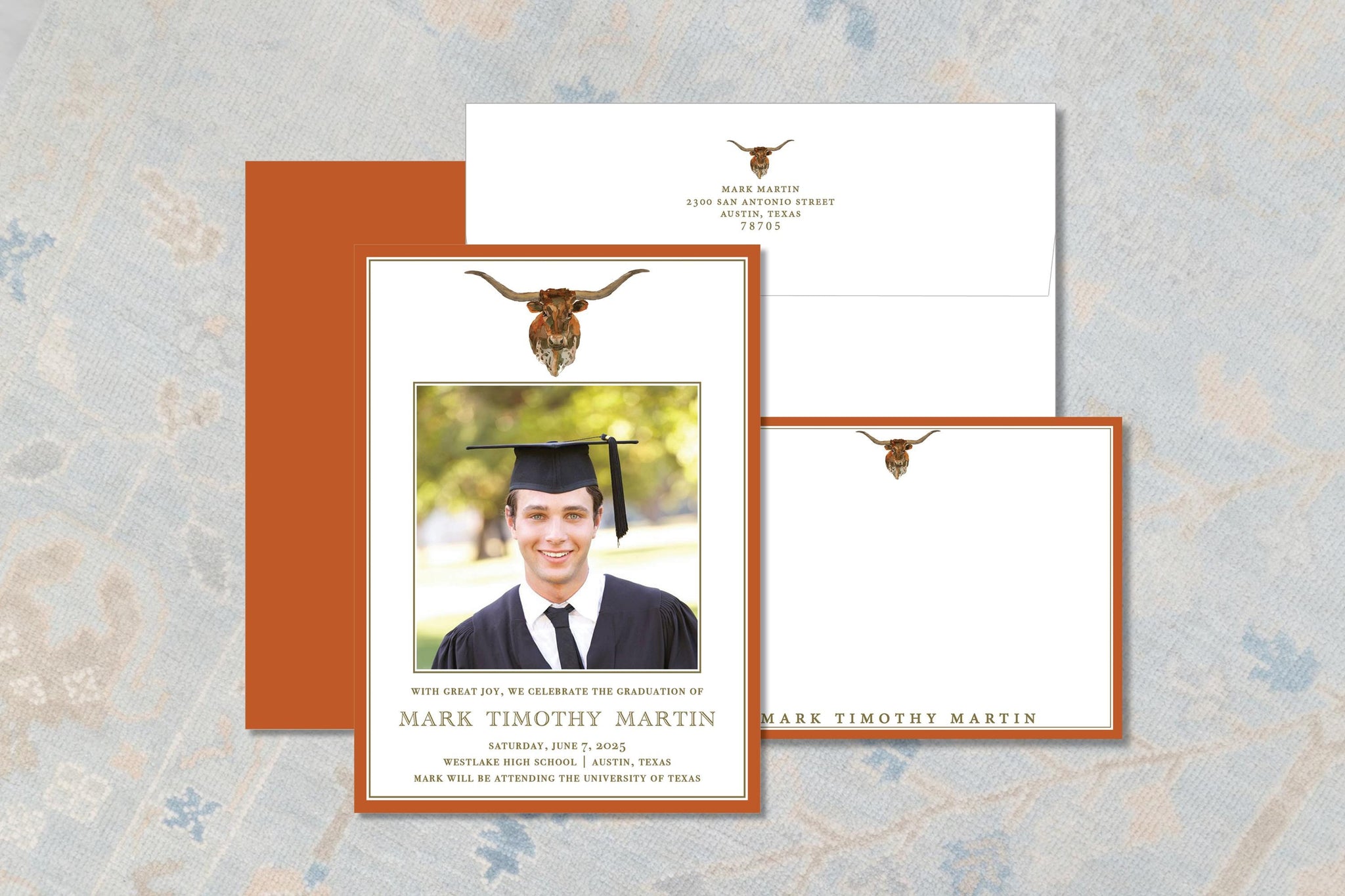 University of Texas Graduation Announcement Customizable Longhorn Card | Texas Graduation Cards Honey Bespoke University of Texas Graduation Announcement Customizable Longhorn Card | Texas Graduation Cards Honey Bespoke