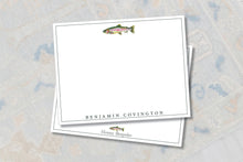 Load image into Gallery viewer, Personalized Trout Stationery | Fishing Notecards | Watercolor Fish Thank You Notes
