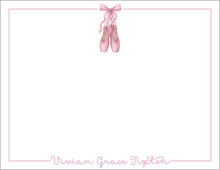 Load image into Gallery viewer, Personalized Ballerina Stationery | Pink Ballet Note Cards
