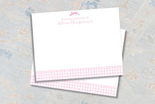 Load image into Gallery viewer, Personalized Baby Girl Stationery | Pink Bow Thank You Cards | Nursery
