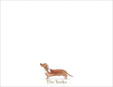 Load image into Gallery viewer, Personalized Dachshund Stationery | Wiener Dog Notecards | Custom Name
