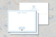Load image into Gallery viewer, Personalized Pickleball Stationery | Gingham Notecards
