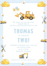 Load image into Gallery viewer, Construction Birthday Invitation | Bulldozer Party
