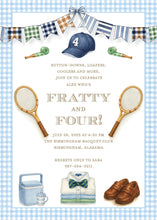 Load image into Gallery viewer, Fratty and Four Tennis Invitation | Preppy Boys 4th Birthday
