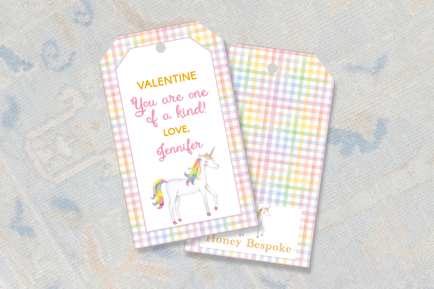 Watercolor Unicorn Valentines Gift Tag