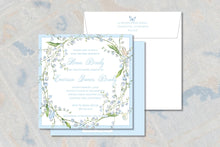 Load image into Gallery viewer, Baby Boy Lily of the Valley Invitation | Shower &amp; Baptism Invite
