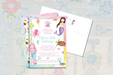 Load image into Gallery viewer, Under the Sea Mermaid Birthday Invitation | Ariel Little Mermaid Invite
