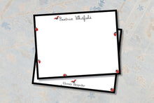 Load image into Gallery viewer, Personalized Ladybug Stationery | Watercolor Monogram Notecards &amp; Thank You Notes
