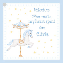 Load image into Gallery viewer, Cute Horse Valentines Gift Tags - Printable Carousel Treat Class Tags
