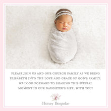 Load image into Gallery viewer, Girl Baptism Invitation | Pink Floral Cross Christening Invite
