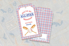 Load image into Gallery viewer, Baseball Valentines Gift Tags - All Star Heart Tags for Preppy Southern Valentines Day
