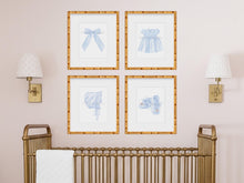 Load image into Gallery viewer, Blue Watercolor Baby Girl Nursery Art Prints | Set of 4
