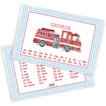 Load image into Gallery viewer, Firetruck Laminated Placemat

