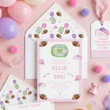 Load image into Gallery viewer, First Down Birthday Invitation | Pink Football Party
