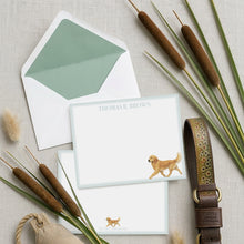 Load image into Gallery viewer, Golden Retriever Stationery Set | Personalized Goldie Dog Note Cards
