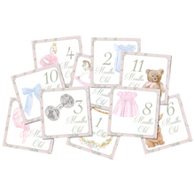 Load image into Gallery viewer, Baby Girl Milestone Cards | Elegant Watercolor Monthly Keepsake Set
