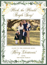 Load image into Gallery viewer, Herald Angels Christmas Card, front of 5x7 vertical photo card
