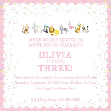 Load image into Gallery viewer, Calling All Party Animals Pink Invitation
