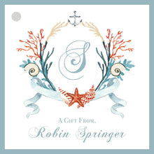 Load image into Gallery viewer, Ocean Watercolor Crest Enclosure Card
