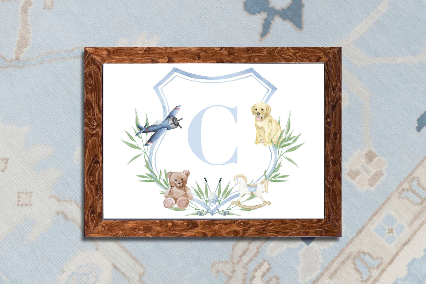 Watercolor Crest Boy Things Art Prints