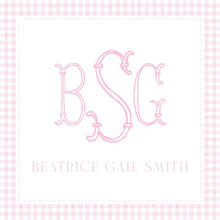 Load image into Gallery viewer, Personalized Pink Monogram Enclosure Card
