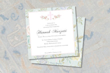 Load image into Gallery viewer, Elegant Floral Watercolor Baptism Invite With Cross
