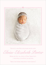 Load image into Gallery viewer, Simple Heart Birth Announcement
