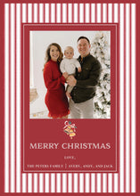 Load image into Gallery viewer, French Ticking Stripe Christmas Card

