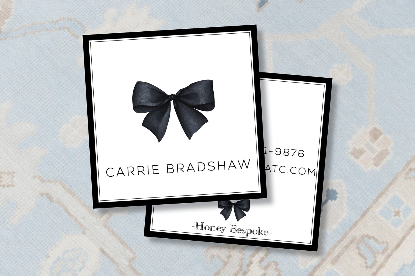 Personalized Monogram  Bow Calling Card