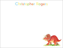 Load image into Gallery viewer, Personalized Dinosaur Triceratops Stationery
