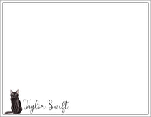 Load image into Gallery viewer, Personalized Watercolor Black Cat Stationery
