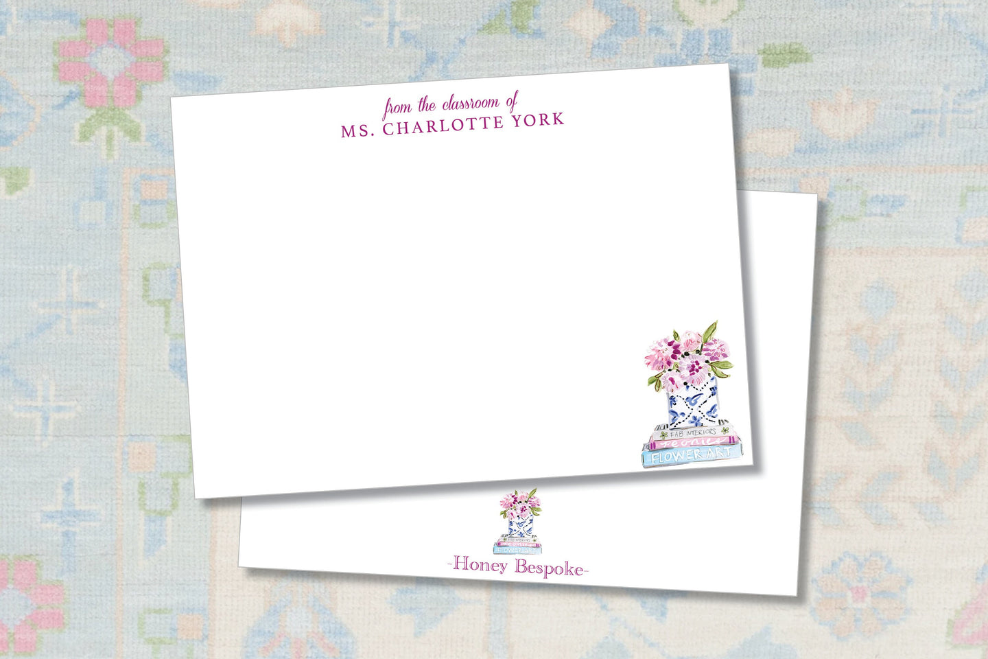 Flowers and Books Stationery