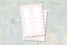 Load image into Gallery viewer, Scalloped Gingham Baby Shower Invitation
