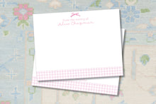 Load image into Gallery viewer, Pink Gingham Baby Stationery

