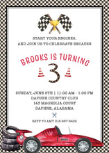 Load image into Gallery viewer, Race Car Birthday Invitation
