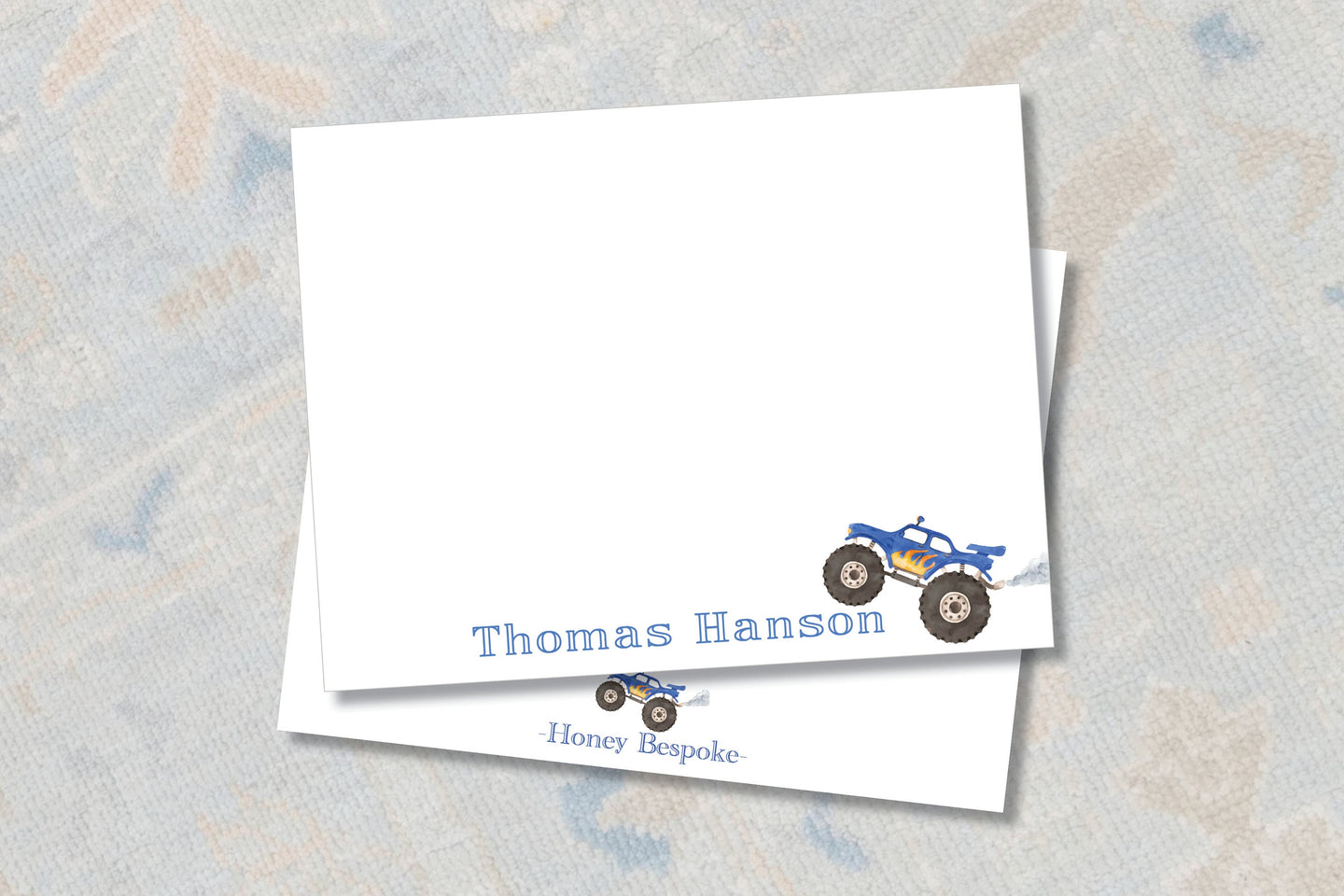 Personalized Kids Monster Truck Stationery